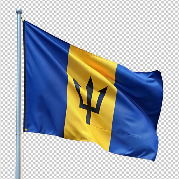 PSD barbados flag on transparent background