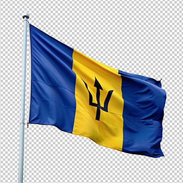 Barbados flag on transparent background
