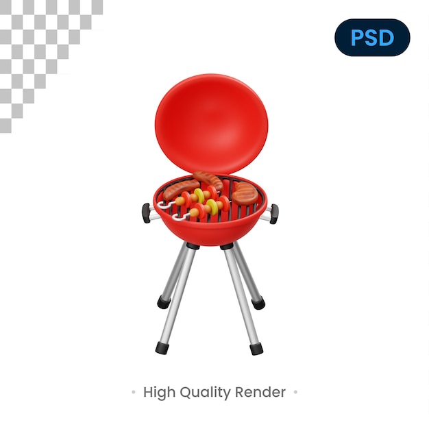 Barbecue 3D-pictogram Premium Psd