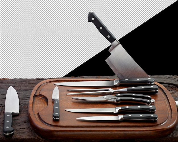 PSD barbecue board and knives