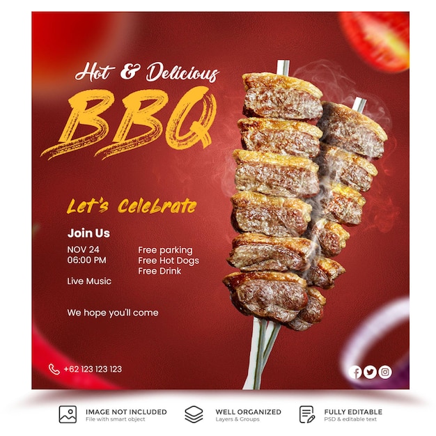 Barbecue club party flyer templates