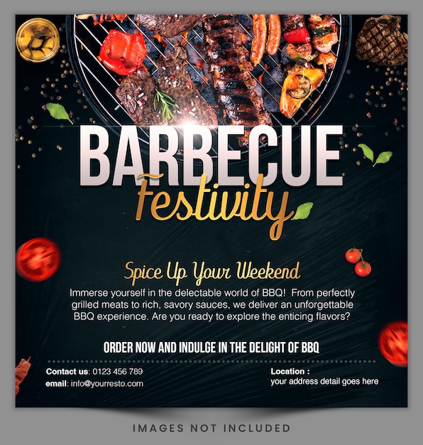 Barbecue Festivity Promocja Mediów Społecznościowych Premium Psd Template