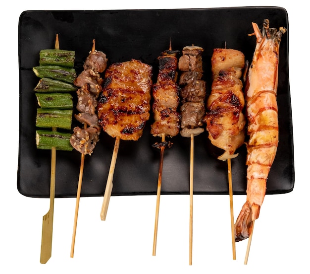 PSD barbecue grill skewer thais eten