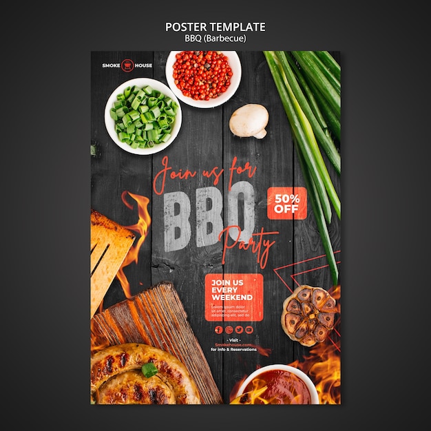 Barbecue house print template