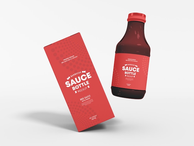 Mockup di bottiglia di salsa barbecue