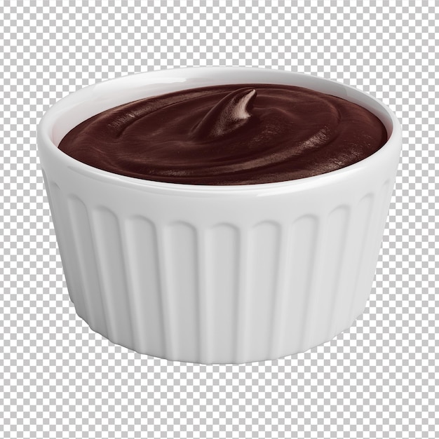 barbecue sauce in crockery pot with transparent background 3d