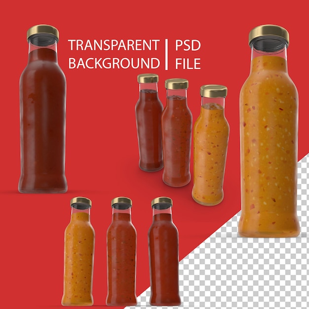 Barbecue Sauces Bottles PNG