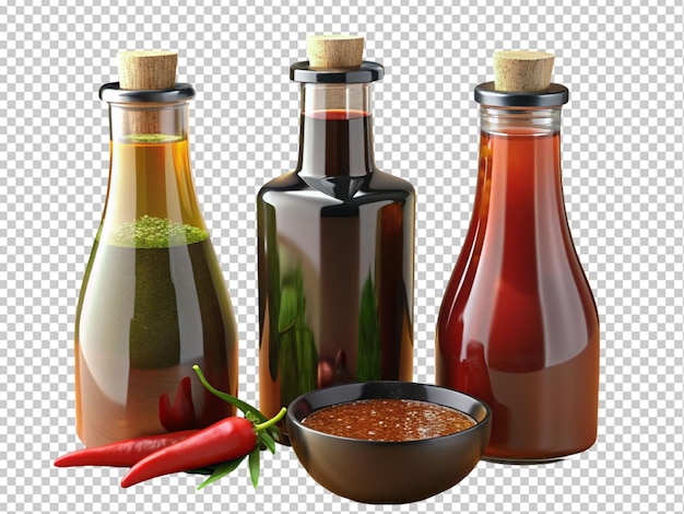 Barbecue sauces in glass