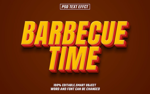 barbecue time editable text font effect 3d text for title