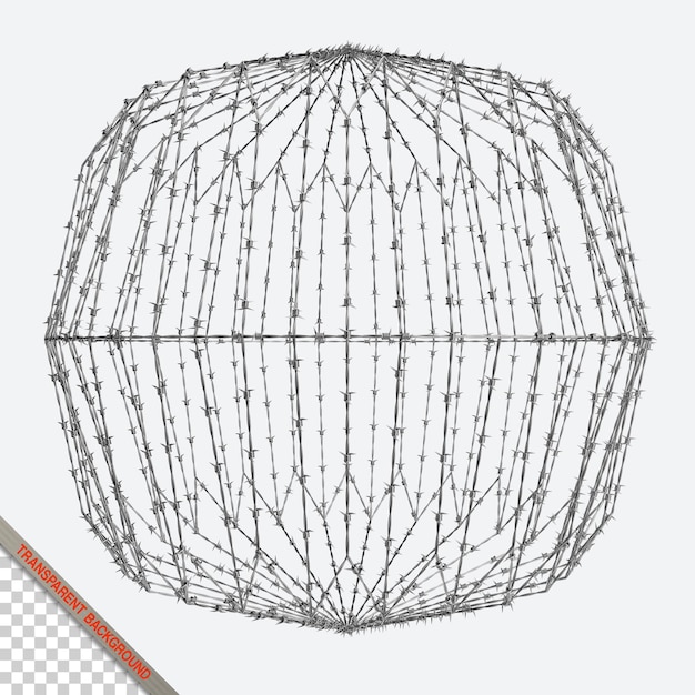 PSD barbed wire 3d render image