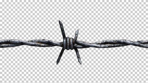 PSD barbed wire isolated on transparent background