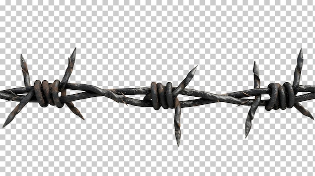 PSD barbed wire isolated on transparent background