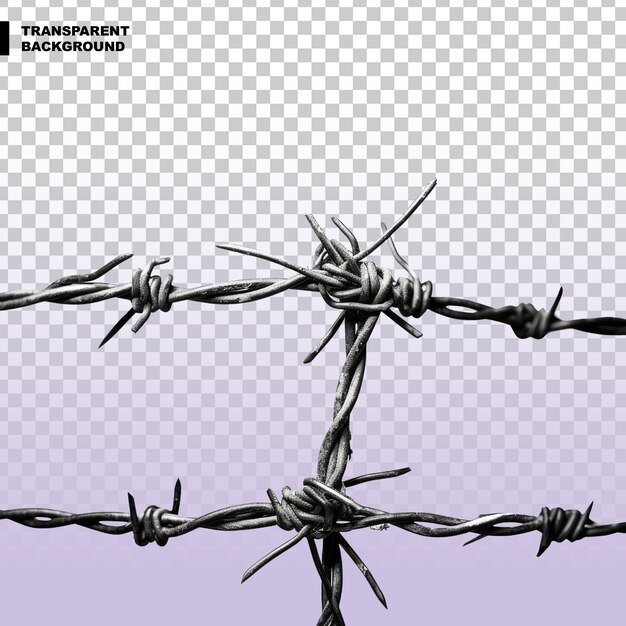 Barbed wire on transparent background