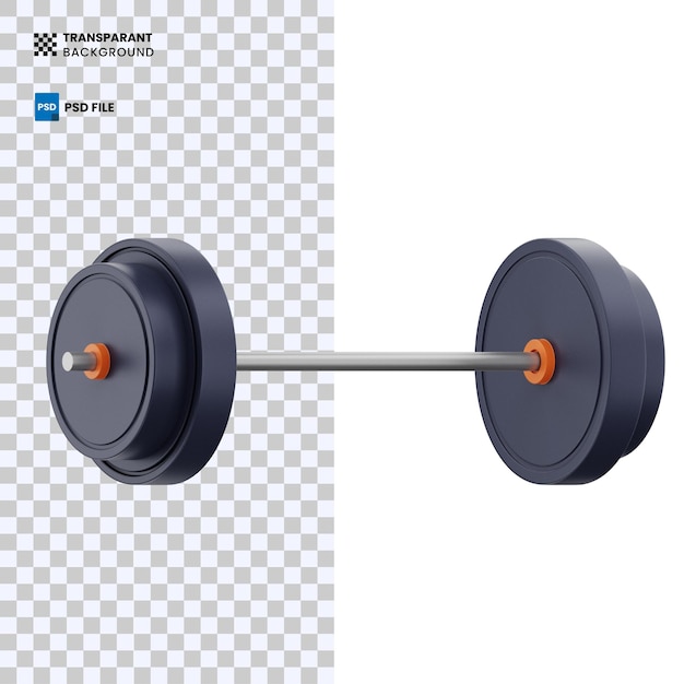 PSD barbell 3d gym fitness equipment icon illustration