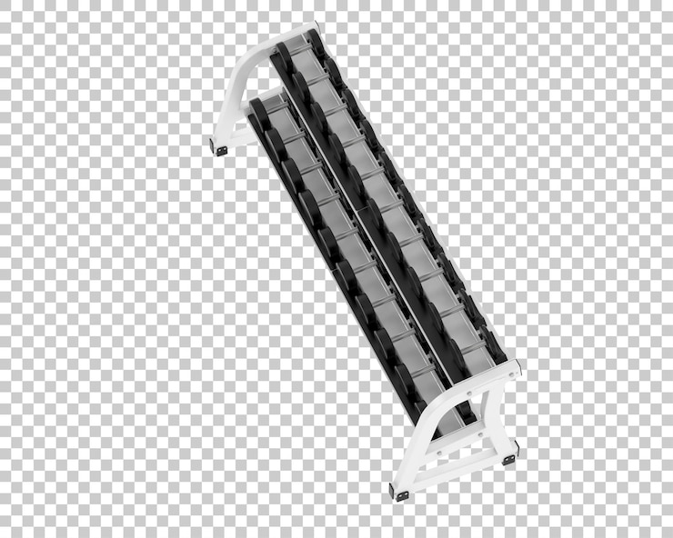 PSD barbell isolated on transparent background 3d rendering illustration