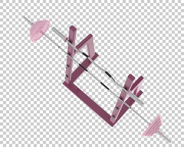 PSD barbell met gewicht rek op transparante achtergrond 3d-rendering illustratie