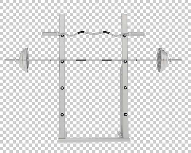 PSD barbell met gewicht rek op transparante achtergrond 3d-rendering illustratie