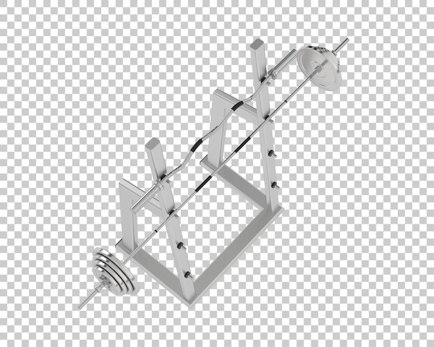 PSD barbell met gewicht rek op transparante achtergrond 3d-rendering illustratie