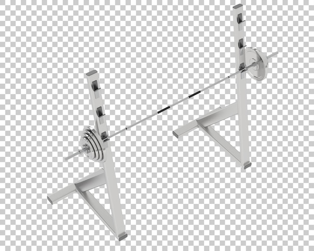 PSD barbell met gewicht rek op transparante achtergrond 3d-rendering illustratie