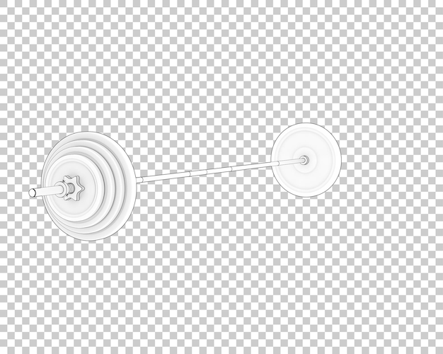 Barbell on transparent background 3d rendering illustration