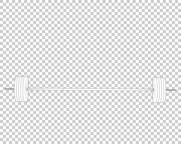 PSD barbell on transparent background 3d rendering illustration