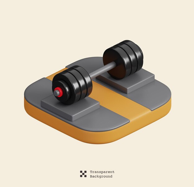 Barbell weights weight lifting isolated sports fitness and game symbol icon 3d render