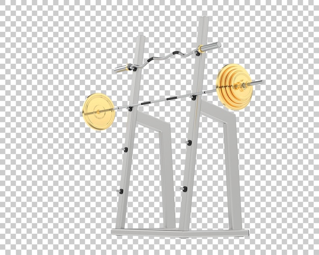 PSD 투명 한 배경 3d 렌더링 그림에 무게 랙 바벨