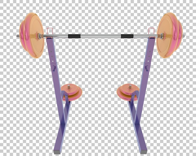 barbell with weight rack on transparent background 3d rendering illustration