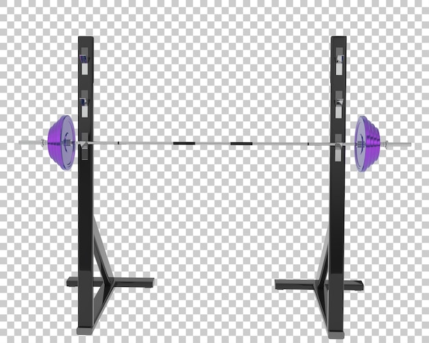 Barbell with weight rack on transparent background 3d rendering illustration