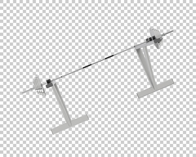 Barbell with weight rack on transparent background 3d rendering illustration