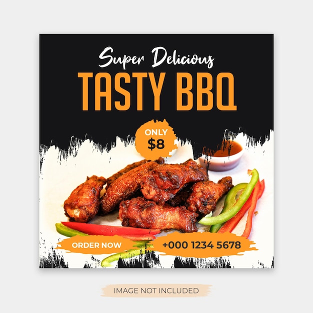 PSD barbeque party facebook instagram post template