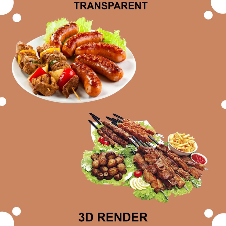 PSD 烤肉透明的背景