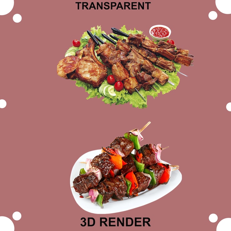 PSD 烤肉透明的背景
