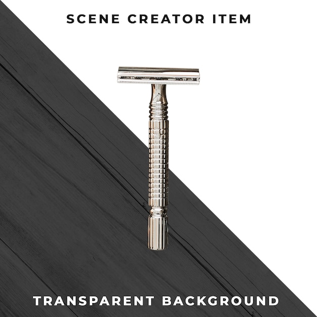 PSD barber accessory razor on transparent psd