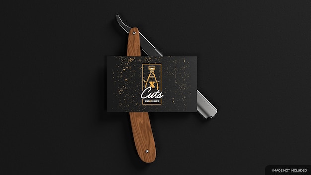 Barber Business Card Mockup with wblade