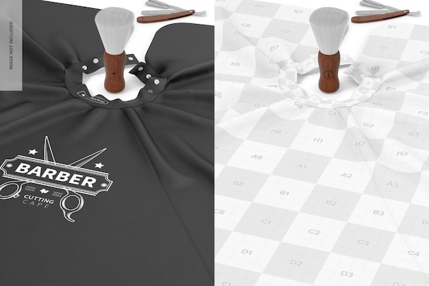 Barber Cutting Cape Mockup, Close Up