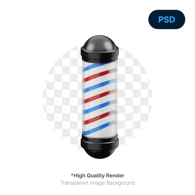 PSD barber pole 3d icon premium psd