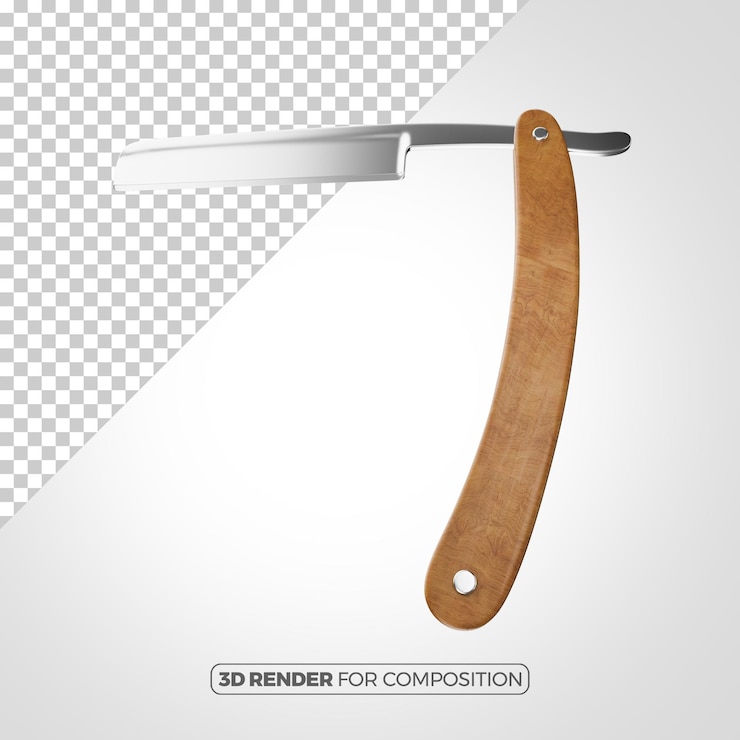 PSD barber razor with wood finish