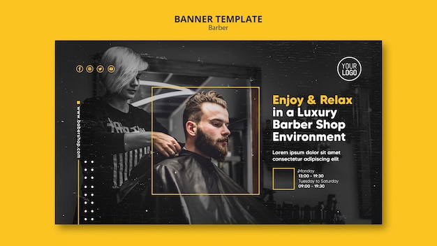 PSD barber shop banner template