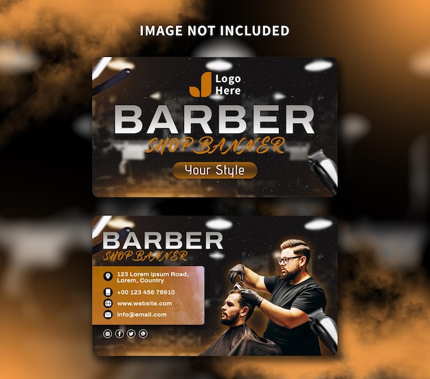 PSD barber shop business card template