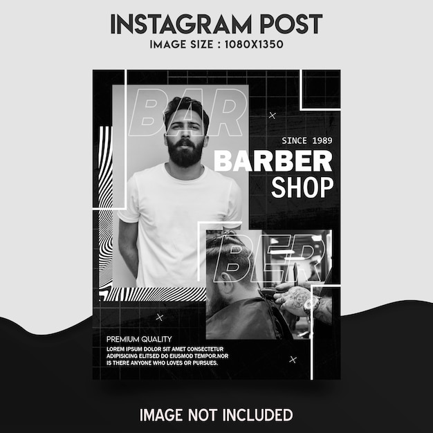 Modello di post instagram barbiere