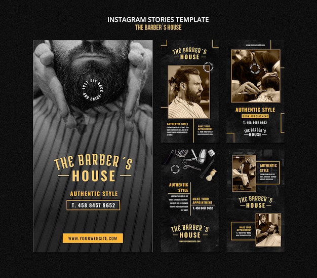 Barber shop instagram stories template