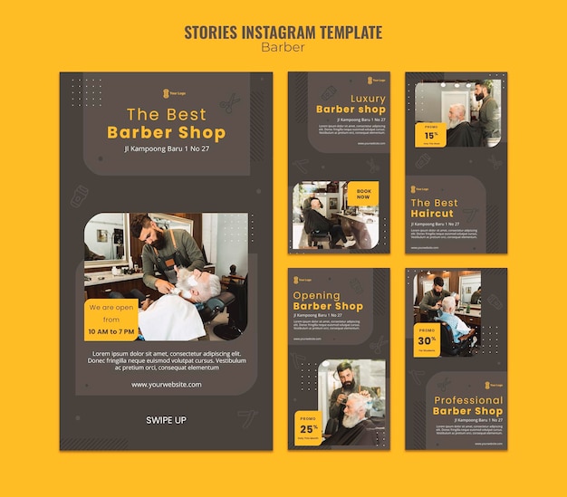 PSD barber shop instagram stories template