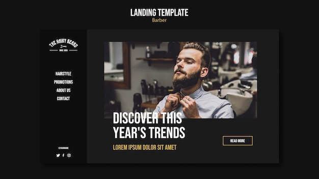 PSD barber shop landing page template