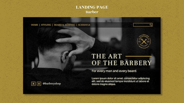 PSD barber shop landing page template