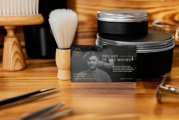 PSD barber shop mock-up assortment