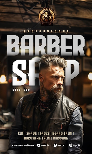 Barber shop promotion banner template for print and social media