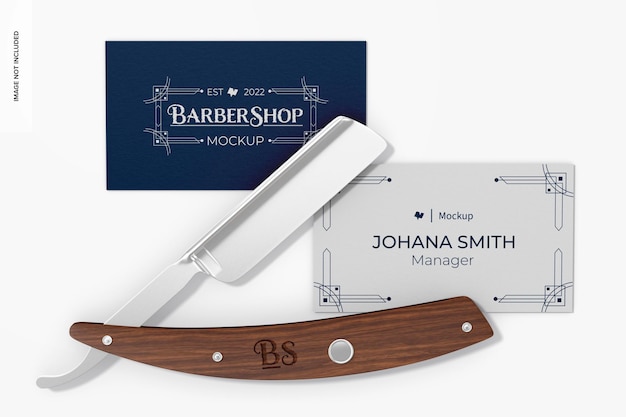 Barber Shop Razors Mockup Perspective