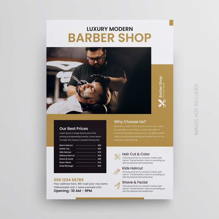 Barber shop salon flyer template