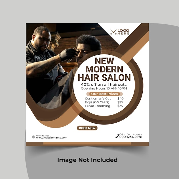 PSD barber shop social media post banner template